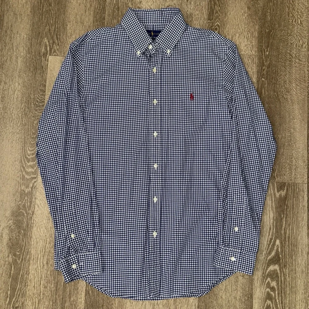 Polo Ralph Lauren Performance Long Sleeve Button Down Men's L Blue White Check